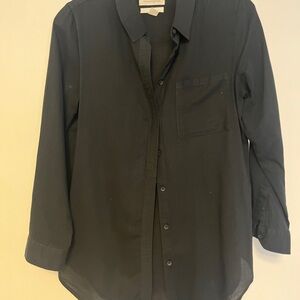 Treasure & Bond Linen Blend Black Long Sleeved Shirt